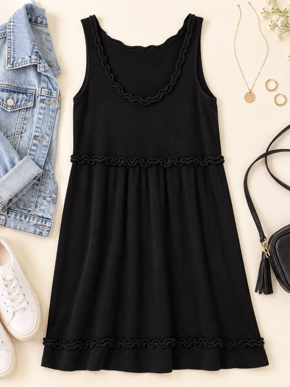 Black Sleeveless Sweater Dress